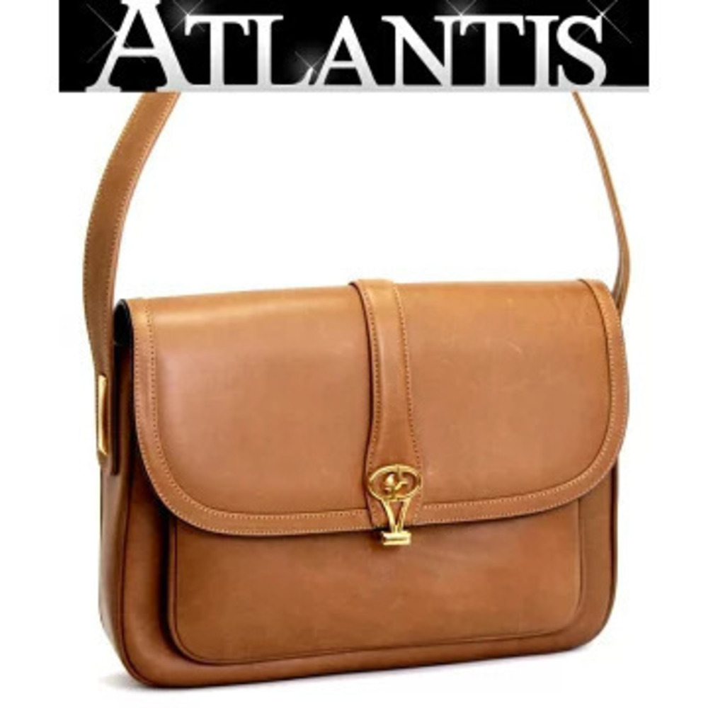 GUCCI One Shoulder Hobo bag brown leather